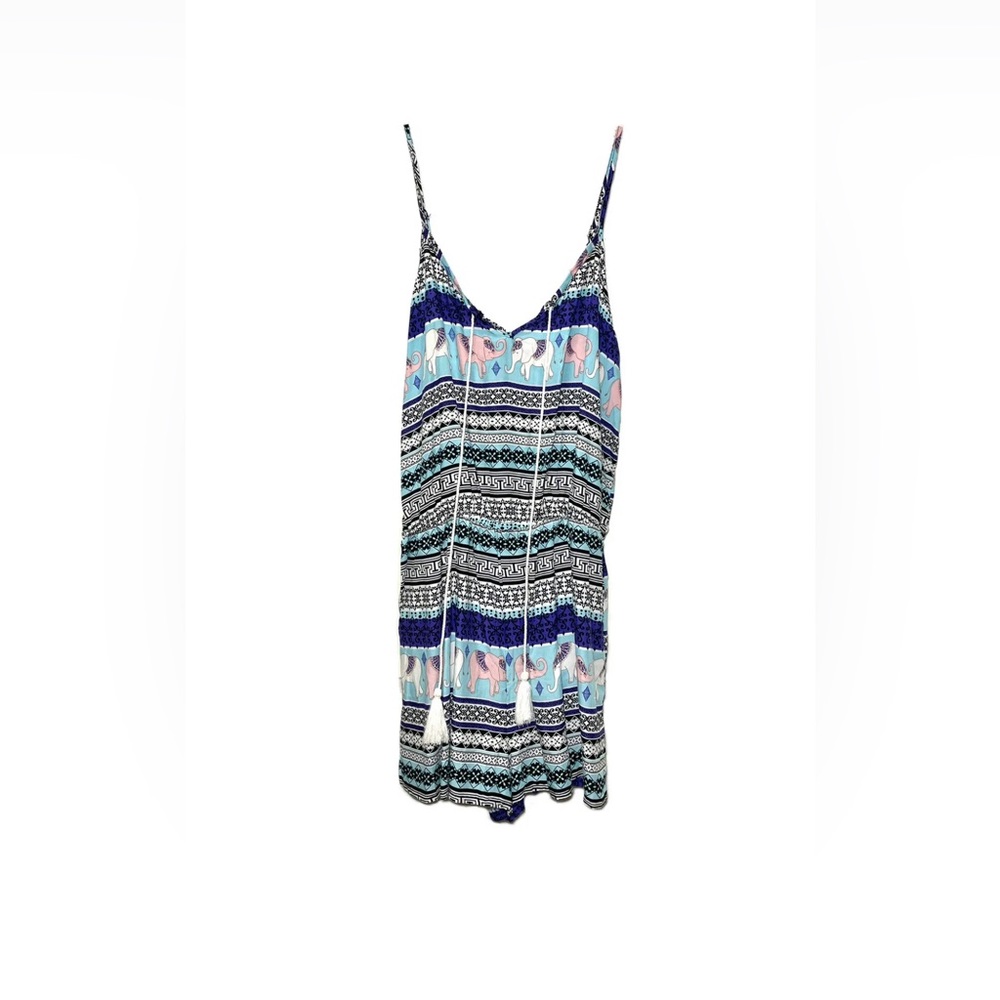 Rue21 Romper. Junior Size XL. Blue, White and Pink Print. NWT.